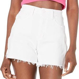 PAIGE Flaunt Ultra High Rise Cut Off Shorts in Crisp White Denim Size 32 New